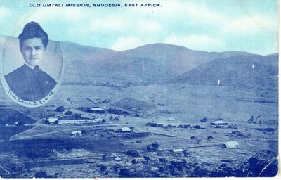 ~1910's RHODESIA E. AFRICA - Ols Umtali Mission + Miss Emma D. Nourse - bluetone