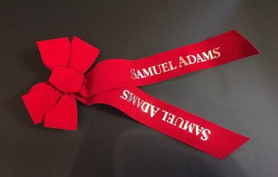 Samuel Adams Boston Lager Beer Red Velvet Christmas Wreath or Gift Bows
