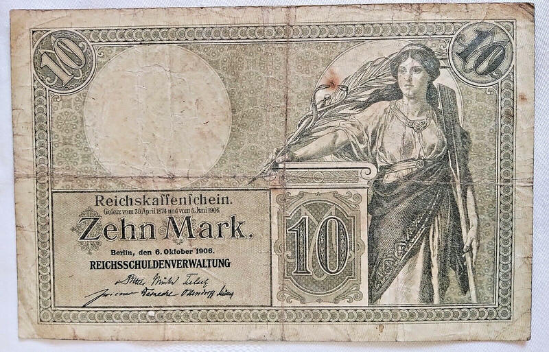 Reichskassenschein - Zehn Mark  Berlin 1906