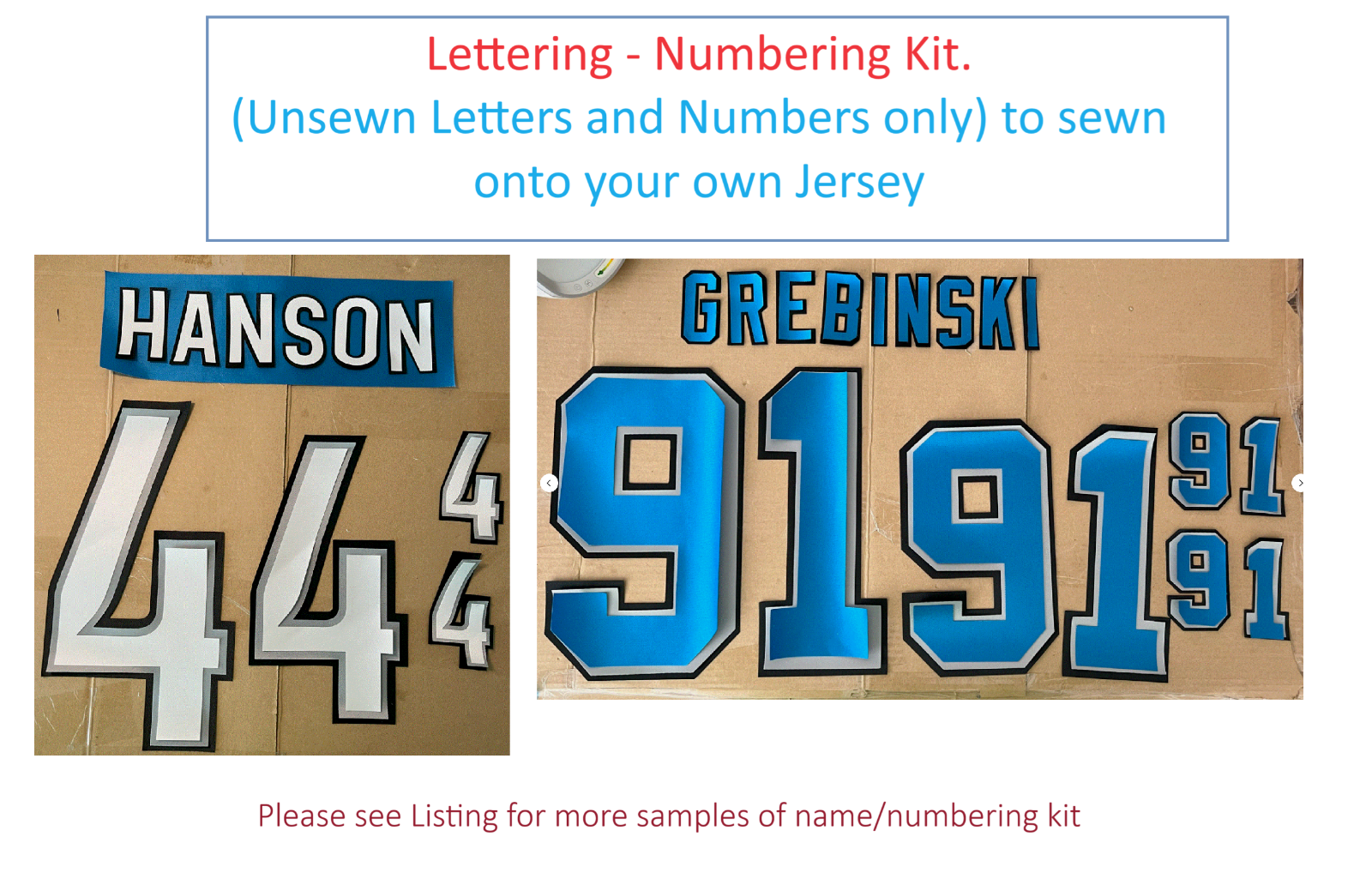 NFL Detroit Lions Lettering Number Custom Kit UNSEWN ANY Year Name for Jersey