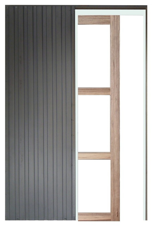 Porte Coulissante Frake Vitrage Transparent H204 X L73 + Systeme De Galandage