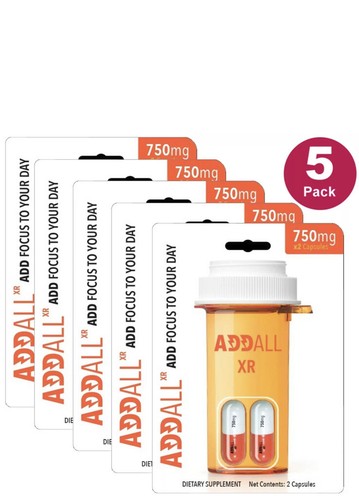 AddAll XR 750mg, Energy Focus Concentration, 5 Packs - 10 Capsules - FREE SHIP AddAll XR 750mg, Energy Focus Concentration, 5 Packs - 10 Capsules - FREE SHIP