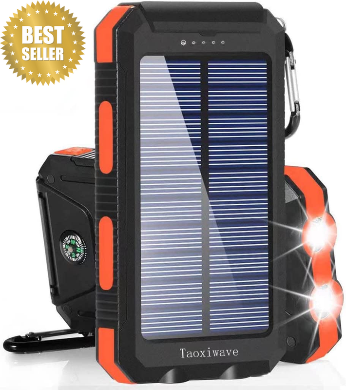 Solar Charger Solar Power Bank 20000Mah Waterproof Portable External Backup Outd