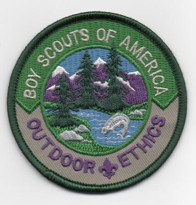Outdoor Ethics BSA Patch, ''BSA 2010'' Slogan Back, Mint!