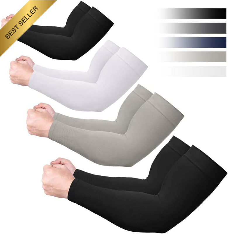 [4 Pairs ] plus Size Arm Sleeves for Women Men Youth|Upf 50 Arm Warmers UV Sun P