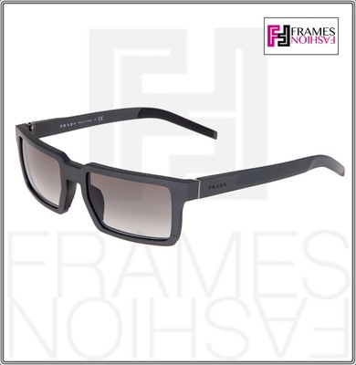 Pre-owned Prada 50s Technique Square Graphite Brushed Aluminum Unisex Sunglasses Pr50ss In Uej-0a7