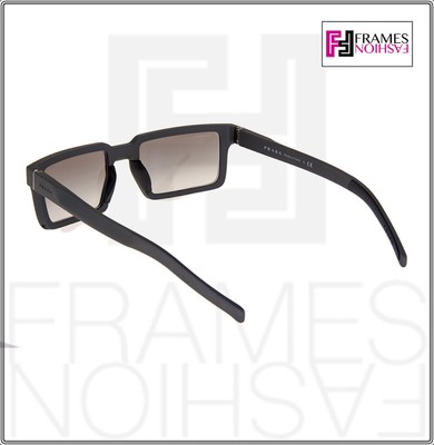Pre-owned Prada 50s Technique Square Graphite Brushed Aluminum Unisex Sunglasses Pr50ss In Uej-0a7