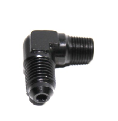 BLACK AN4 4-AN Male to 1/8''NPT Male 90 Degree Flare Fitting Adapter