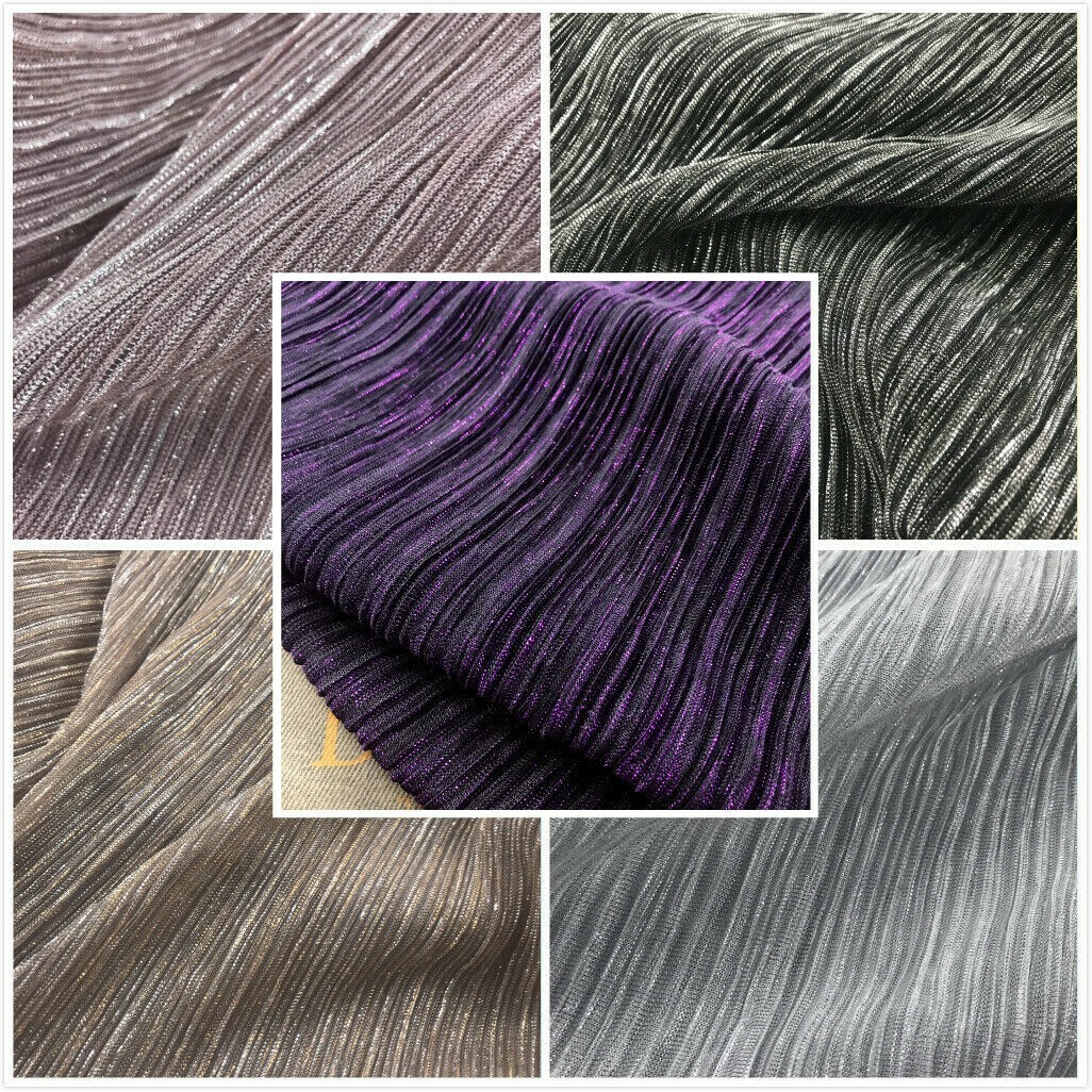 Plissettato Rete Tessuto Tulle Gradiente Sera Abito Apparel Materiale Bordi Sew