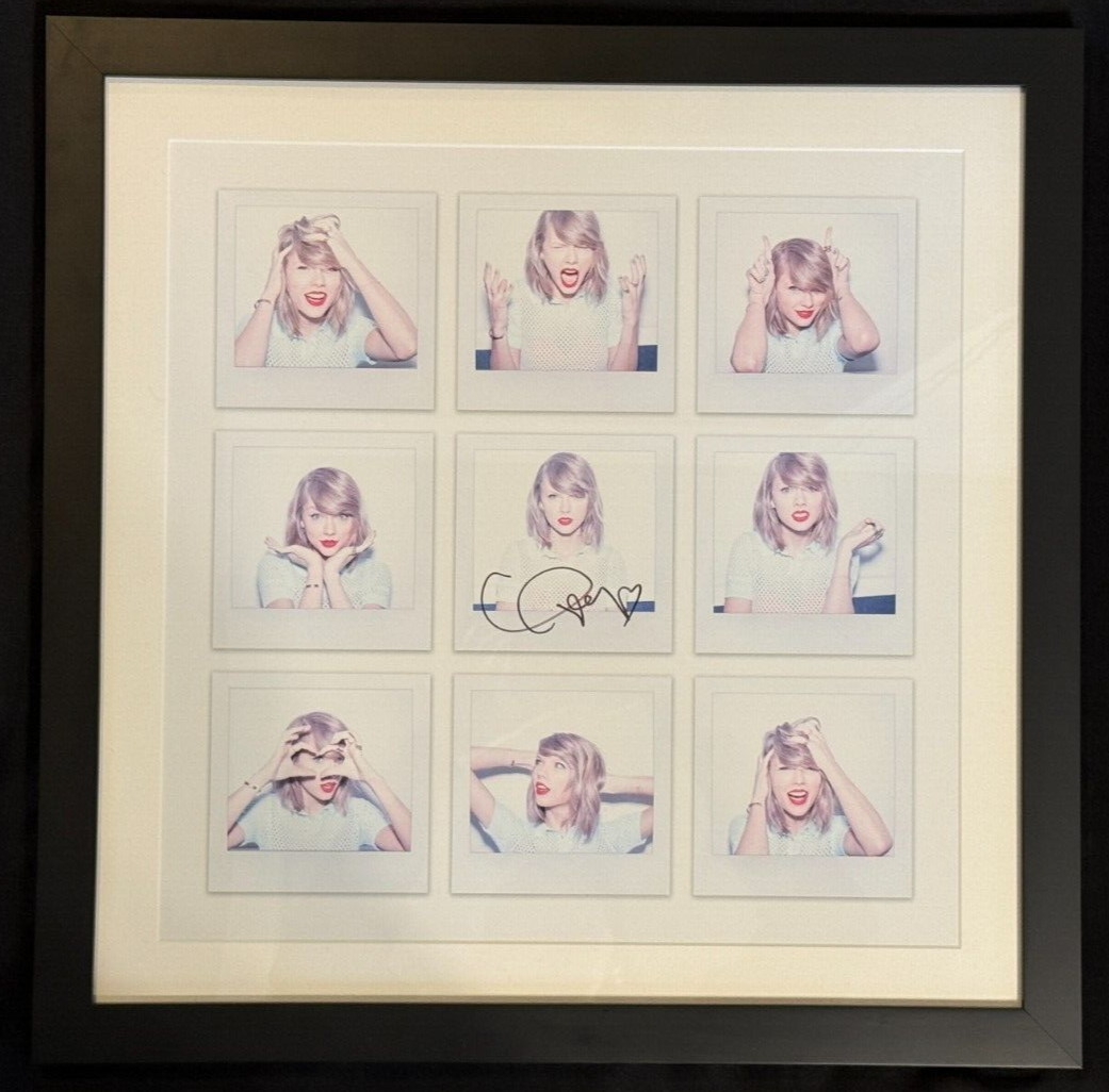 TAYLOR SWIFT Signed Autograph 1989 Framed 9 Faces Lithograph