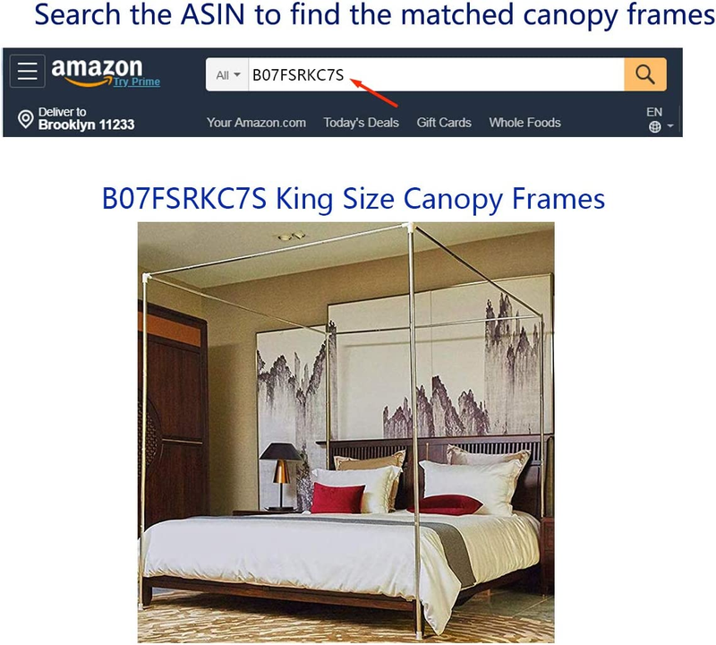 4 Corners Post Bed Canopy Bed Curtains Bed Frame Drapes Bedroom Decoration (King