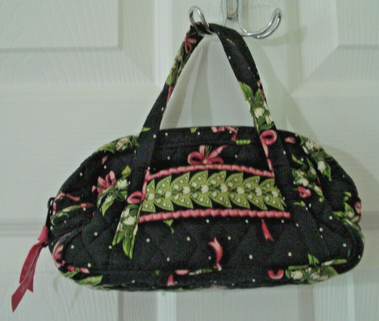 Vera Bradley New Hope Quilted Black Pink Floral Lily Of
