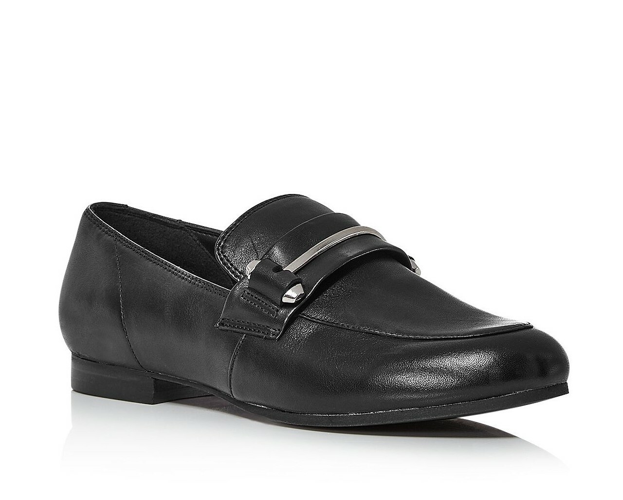 Aqua 263113 Women's Kim Loafers Black Leather Shoes Size 8 M