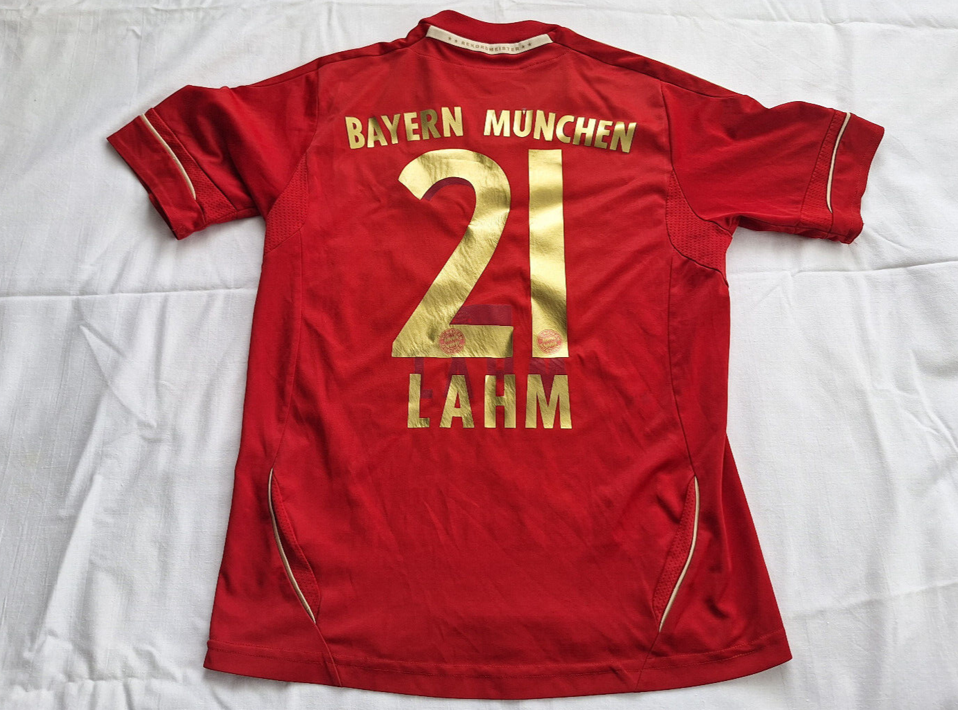 Bayern München LAHM 21 シャツ Mサイズ Bayern Munchen 2011 Home Jersey #21 Lahm Adidas Red Shirt
