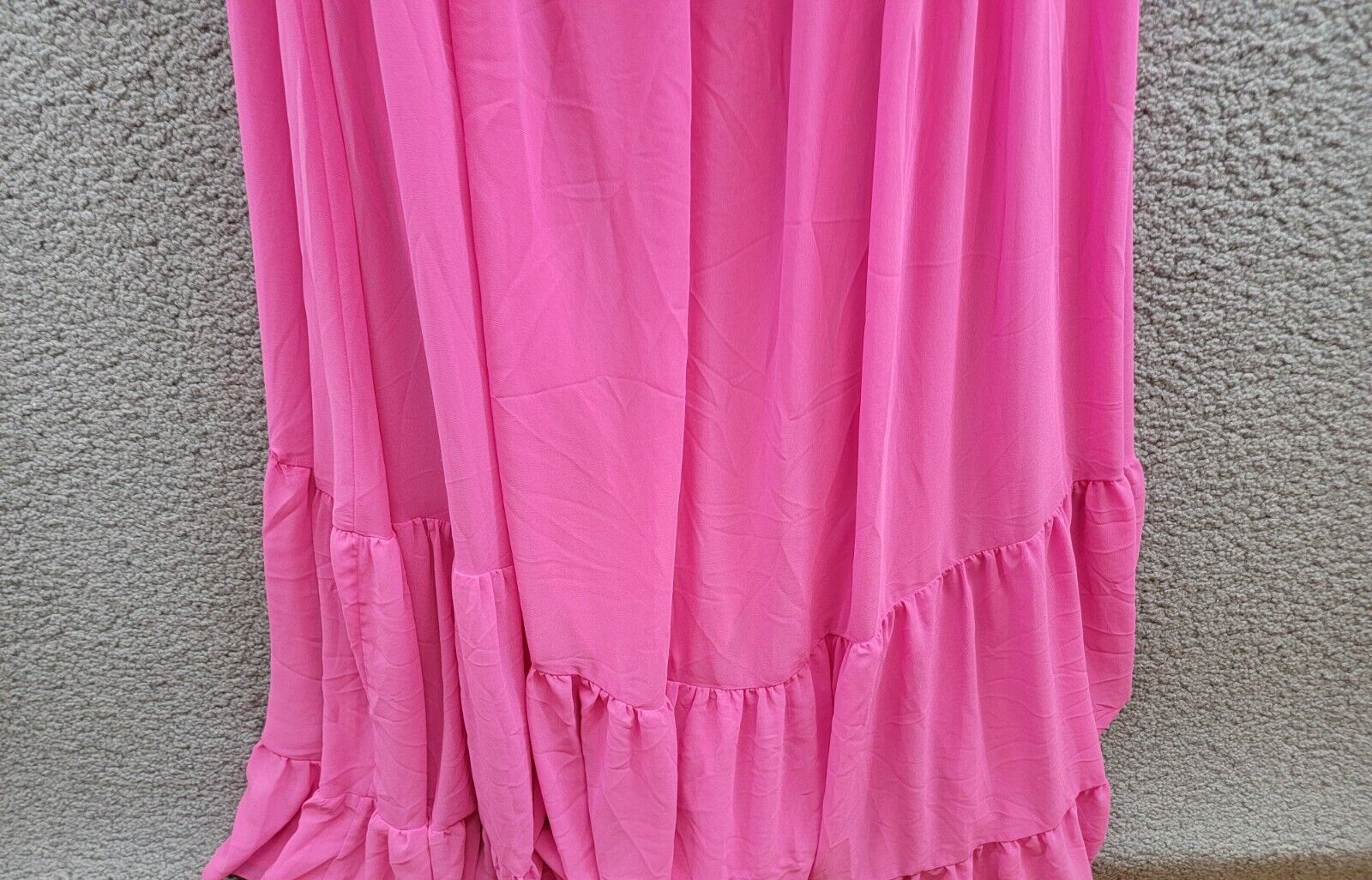 B. Darlin Ruffled Lace-Up-Back Gown Juniors 15/16 Bubblegum Sleeveless Back Zip - Picture 13 of 16