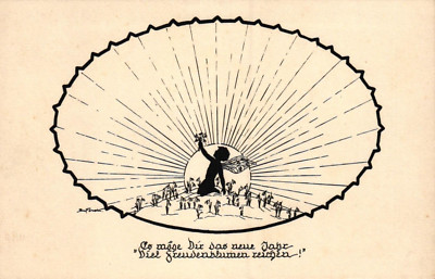 Neujahr, Elfe, Scherenschnitt AK, E. Forck, um 1930