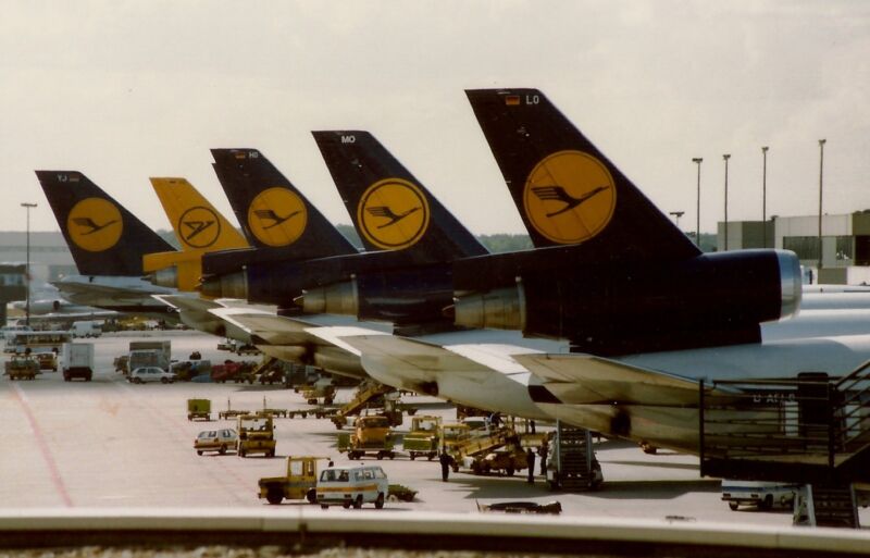 Lufthansa DC-10 Aircraft at Frankfurt Airport 1989