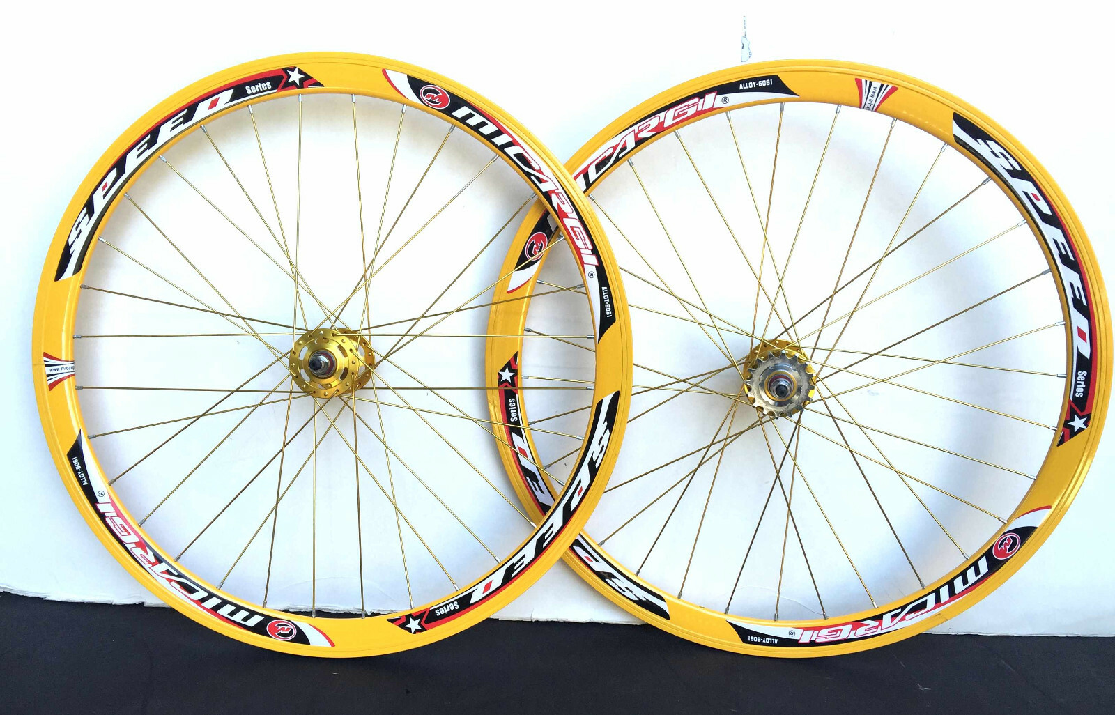 yellow bike wheels