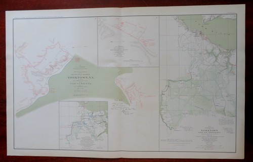 Yorktown Siege Works Virginias 1895 Civil War historical map