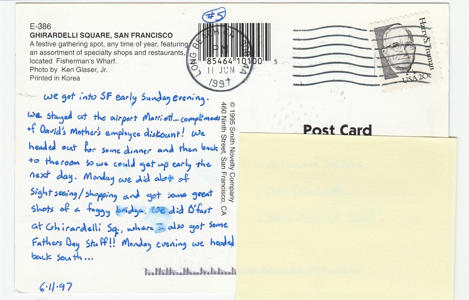 Postcard Ghiradelli Square San Francisco California 1997 Continental Card