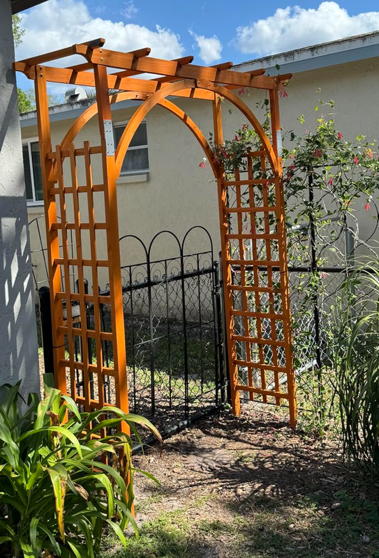 Wood Garden Arch Trellis Wedding Arbor Plant Vine Climber Wooden Archway 7ft NEW