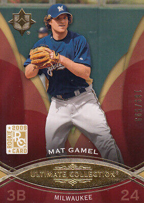 2009 (BREWERS) Ultimate Collection #72 Mat Gamel Rookie Baseball Card /599. rookie card picture