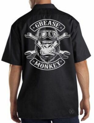 GREASE MONKEY Mechanics Work Shirt ~ Car Guy ~ Garage