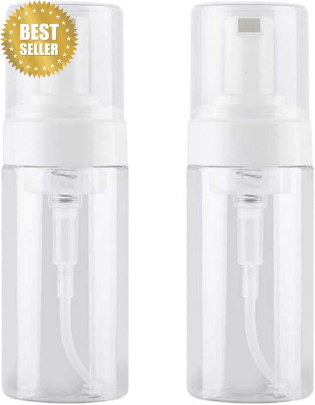 2Pcs 100ML Refillable Clear Plastic Foaming Pump Dispenser Empty Foamer Bottle T