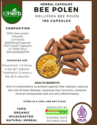 100-500 Capsules Mellifera Bee Polen Natural Premium Organic Herb