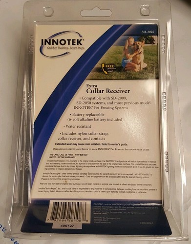 INNOTEK SD-2025 Replacement SD-2225 Extra Receiver Collar Dog Fence SD-2000/2100