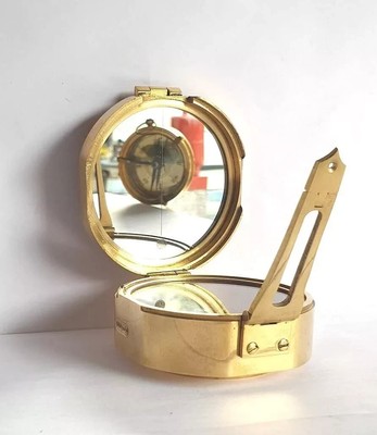 Hand Made Brass Vintage Look Brunton Compass Magnetic Direction 5 piece