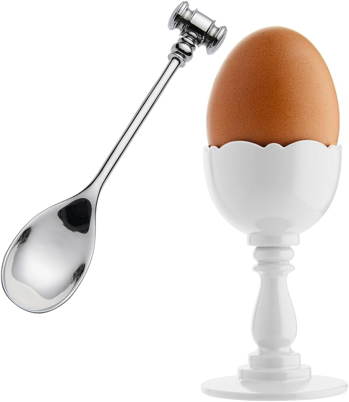 Dressed Egg Cup in Thermoplastic Resin and Spoon with Soft Boiled Egg Opener in
