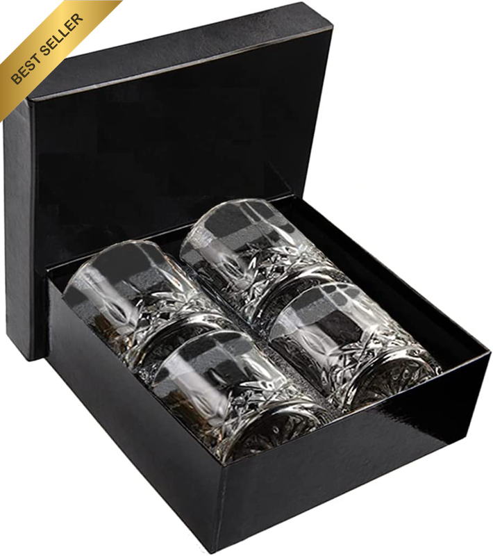 Old Fashioned Whiskey Glasses - 10 Oz Barware for Scotch, Bourbon, Liquor and Co