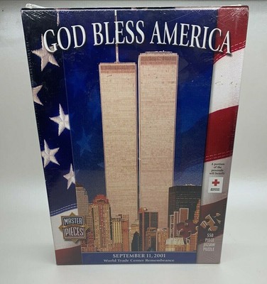 GOD BLESS AMERICA September 11, 2001 Twin Towers Jigsaw Puzzle 550 Piece
