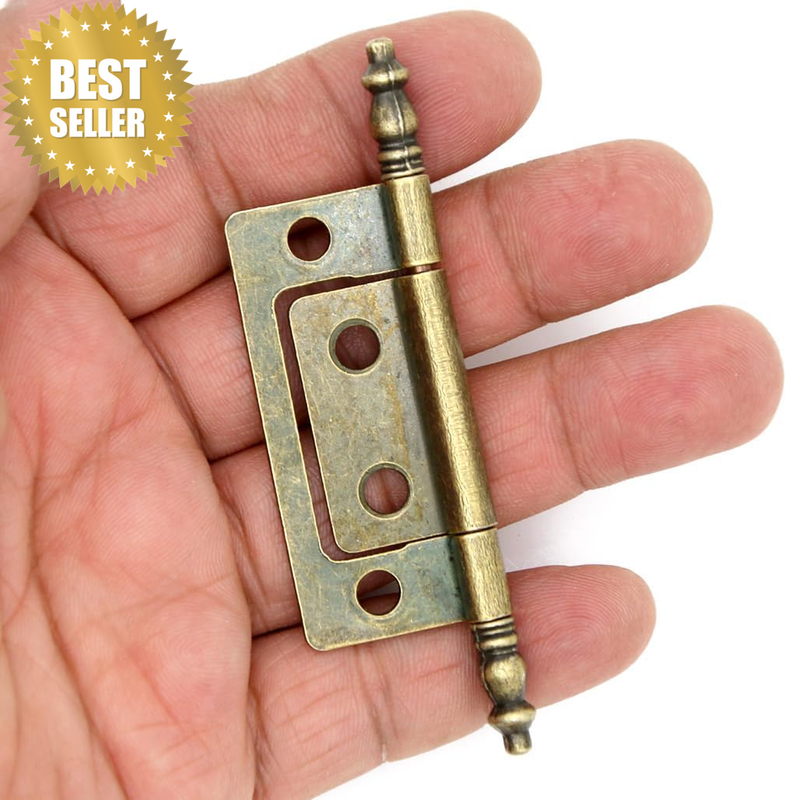 6 Pcs Vintage Antique Brass Flap Hinges with for Wooden Boxes Jewelry Cases Cabi