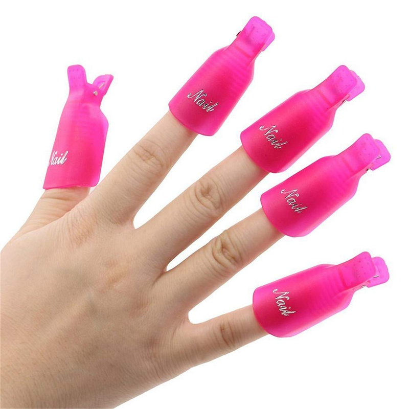 Gel Nail Polish Remover Tools 10 PCS Plastic Acrylic Nail Art Soak off Cap Clips