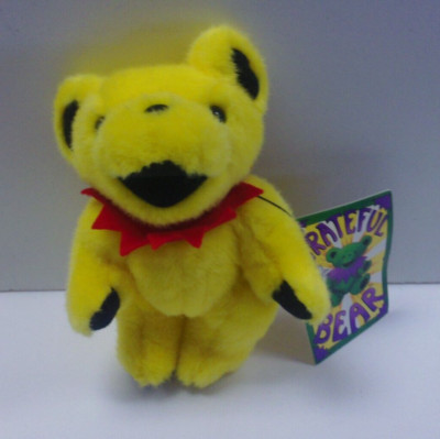 6'' Yellow Jointed Grateful Dead Plush Bear With Tags 1990 Liquid Blue