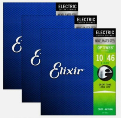 Elixir Strings Electric Guitar Strings with OPTIWEB Coating, Light (.010-.046)