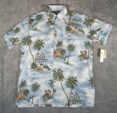 Croft & Barrow, Men's Shirt, Large, Hawaiian Button Up, Short Sleeve Rayon, NWT