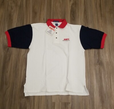 ESPN Sports Center New Vintage 80's 90's Swingster USA Color Block Polo Sz L