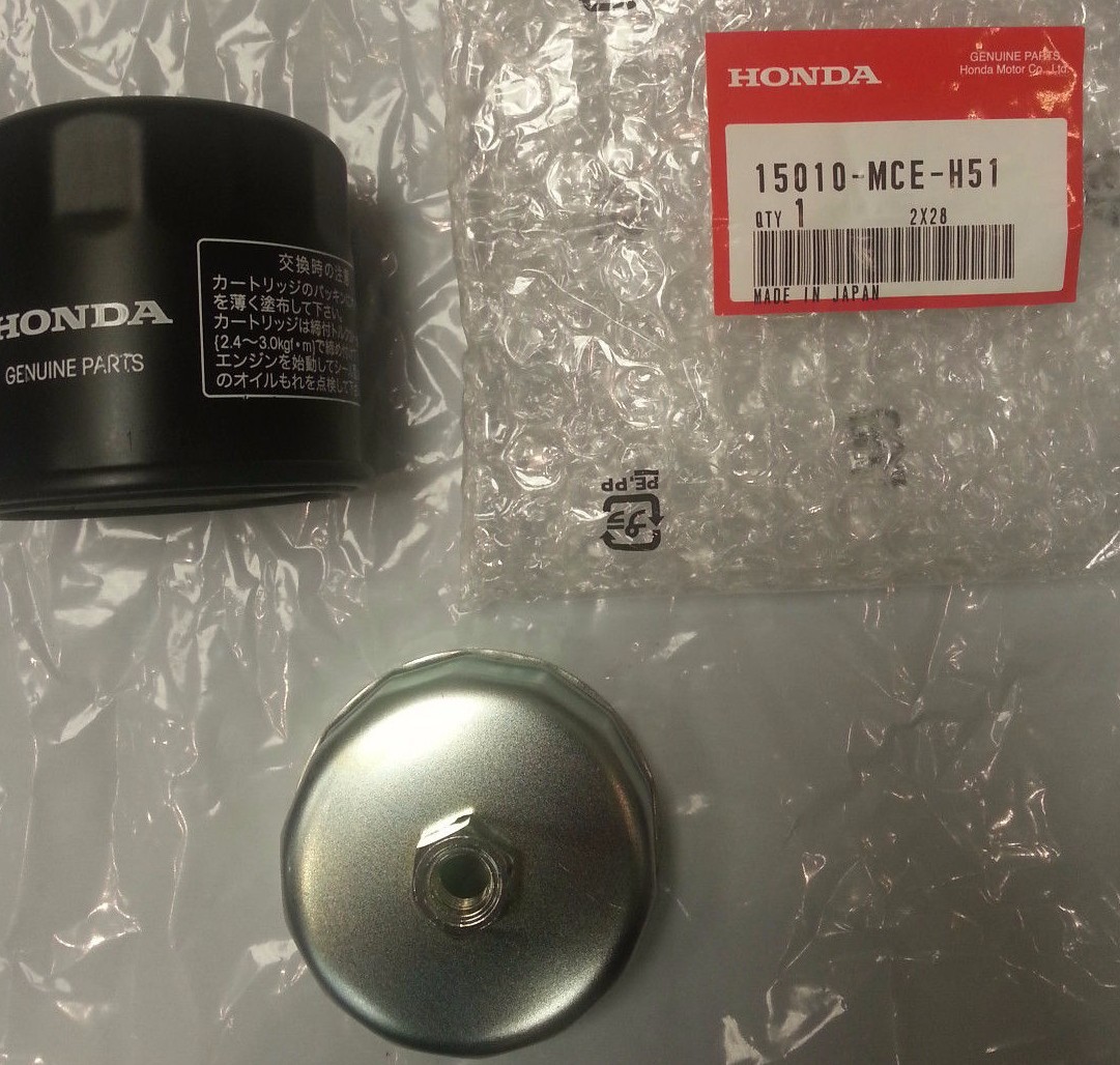 GENUINE HONDA MOTORCYCLE OIL FILTER + TOOL 15410MCJ505 MFJ