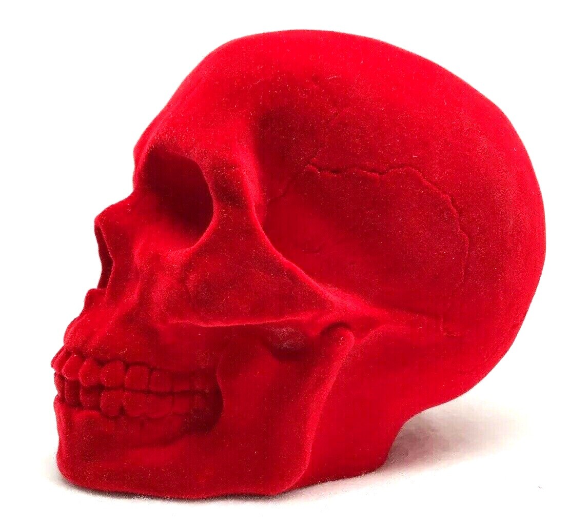 Veronese Gothic RED Velvet Skull Piggy Bank Macabre New Novelty Collectible