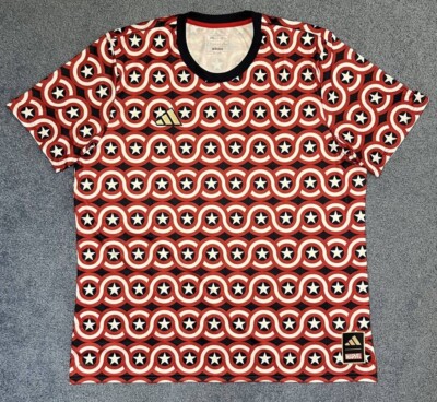 Adidas Marvel Captain America USA Americana Men MLS Soccer Jersey Red White Blue