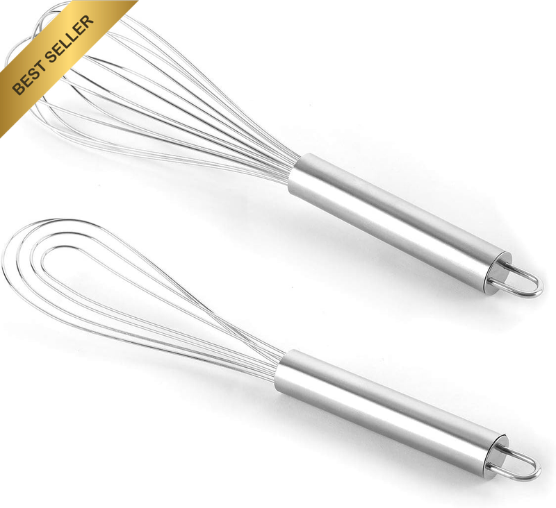 Stainless Steel Whisks Bundle, Set of 2,10"
