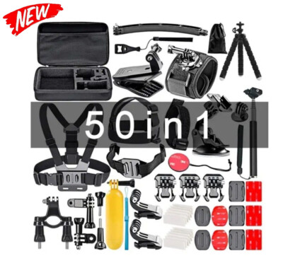 50 Pcs For Gopro Hero 10 11 12 8 7 6 5  Accessory Kit Bundle Chest Head Mount /