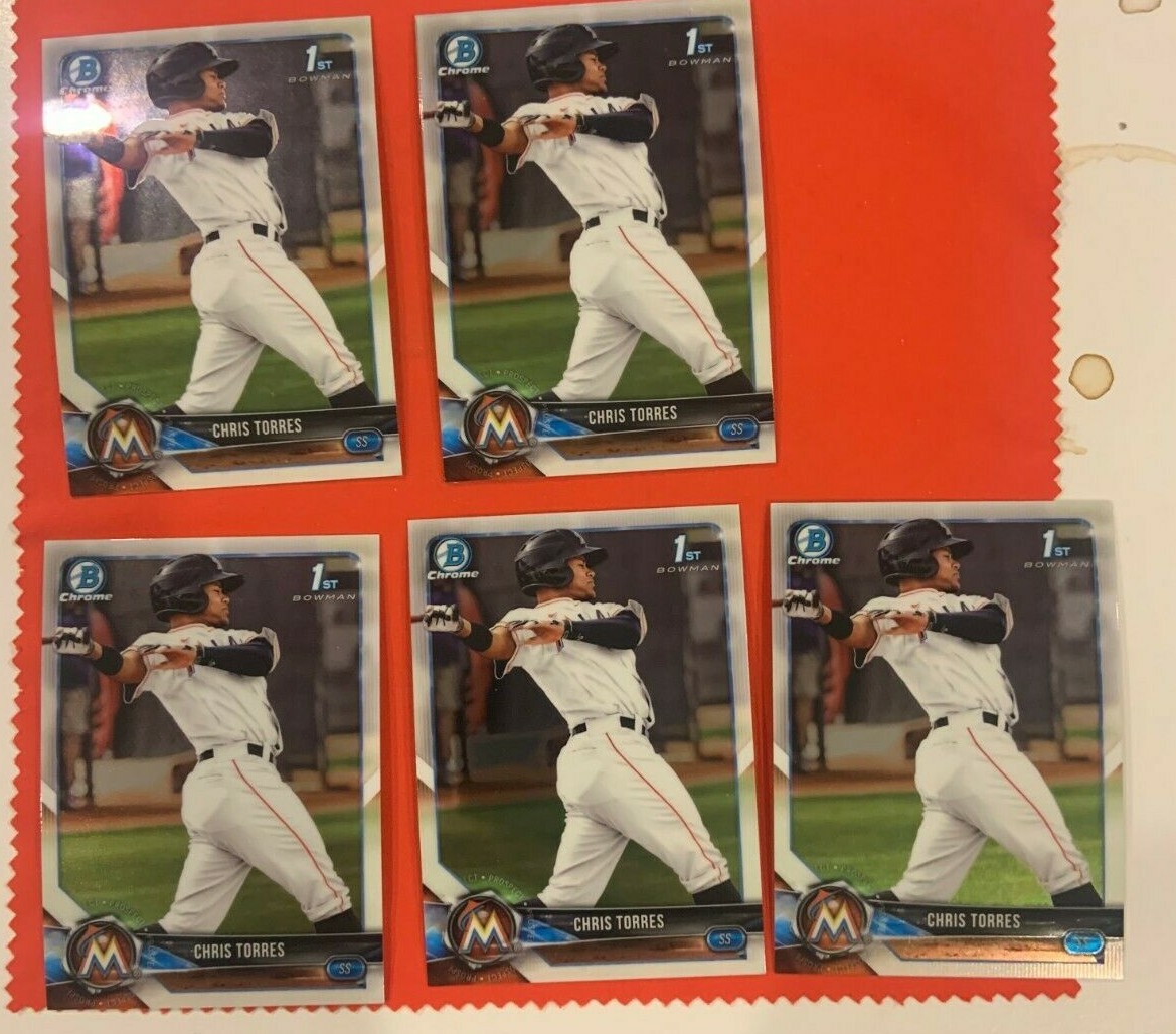 2018 Bowman Chrome #BCP207 Chris Torres 5 Count Lot Miami