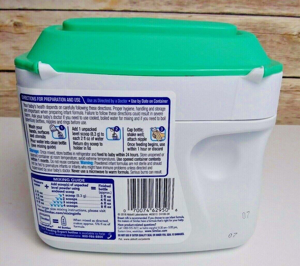 1.45Lbs Similac For Supplementation Non-GMO Infant Formula with Iron EXP 08/2020