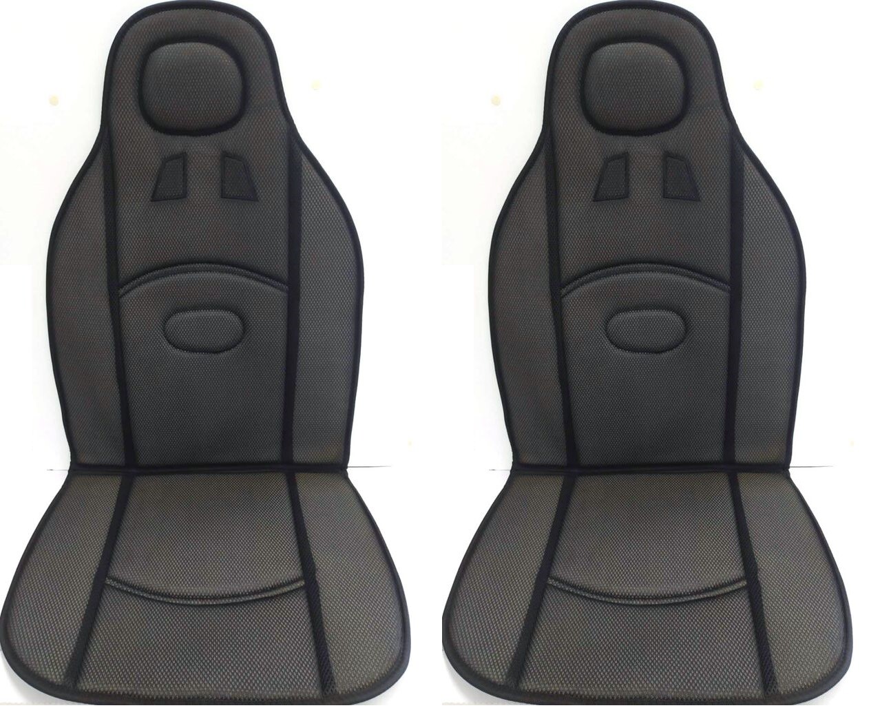 Set 2 Coprisedili Coppia Schienali Racing Universali Auto Neri Sportivi awe