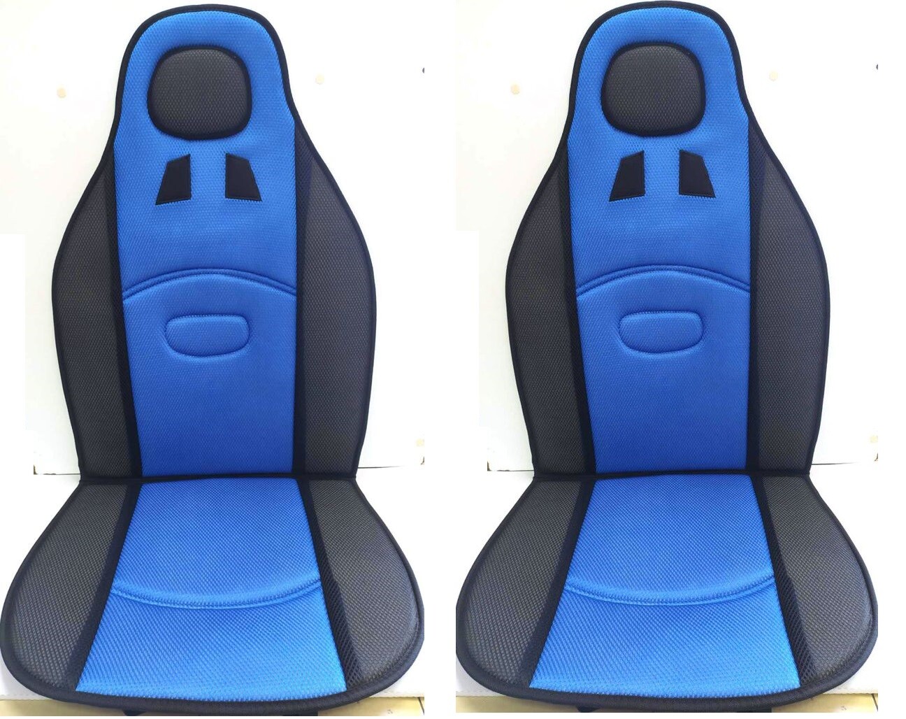 Set 2 Coprisedili Coppia Schienali Racing Universali Auto Blu Sportivi awe