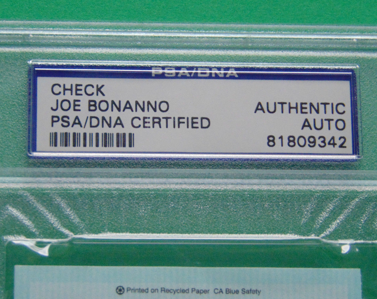 Joseph (Joe) Bonanno Signed Check Autographed Mob Mafia  PSA/DNA CERTIFIED